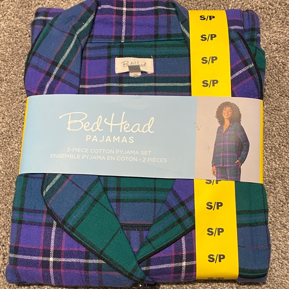BedHead women’s Plaid Pajama Set - Blue, Purple, and Green multiple sizes
